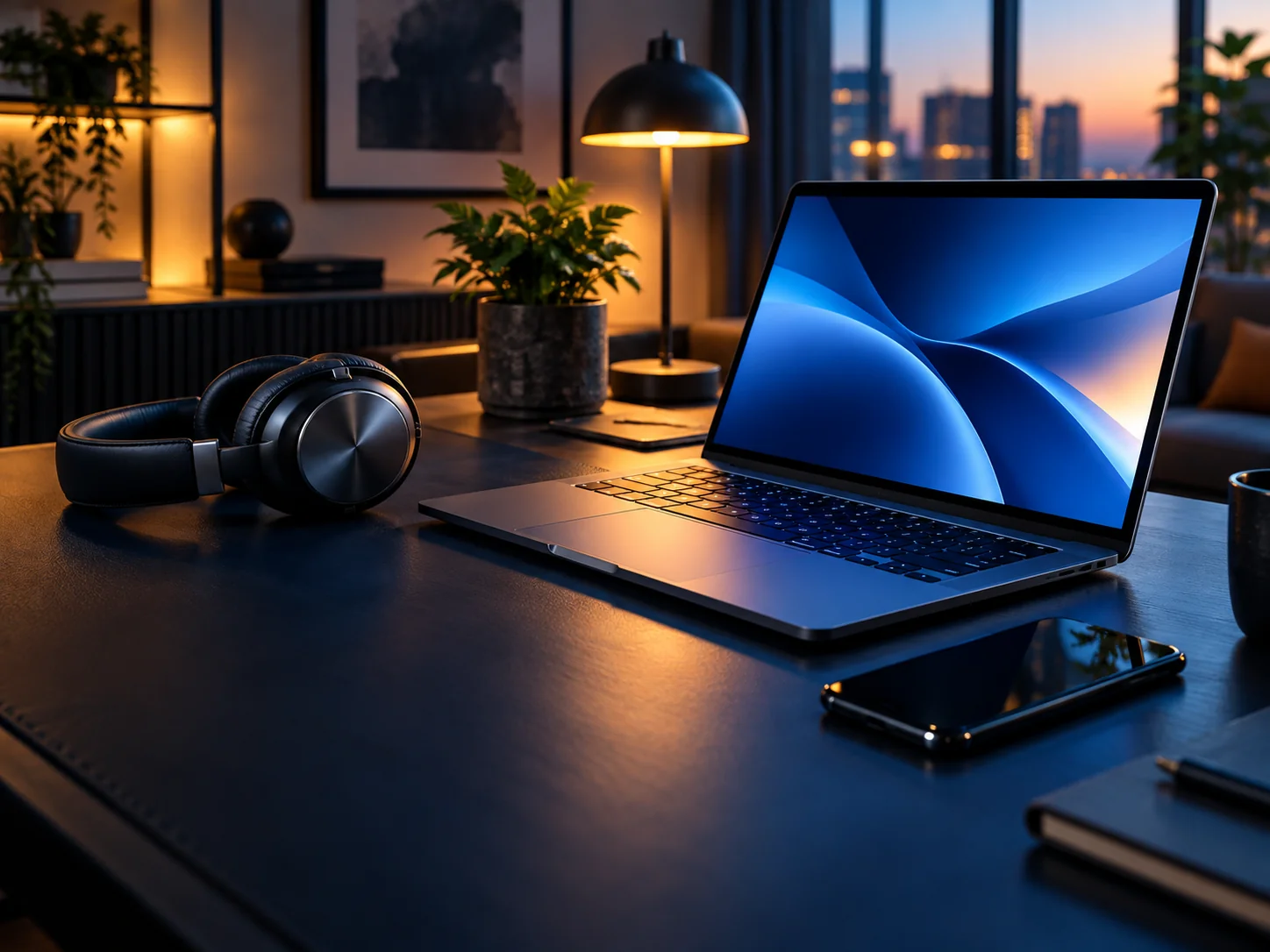 Ordinateur et objets High-Tech dans un intérieur